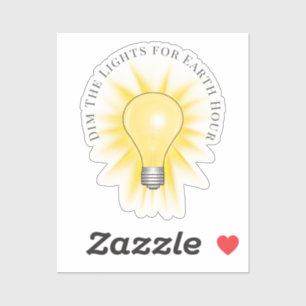 電球が点灯を暗くする地球の時間 シール