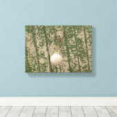 電球と緑の剥離絵を描 キャンバスプリント (インサイチュ (ウッドフロア))