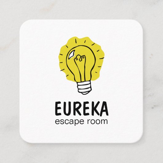 電球のアイディア スクエア名刺 (正面)