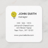 電球のアイディア スクエア名刺 (裏面)