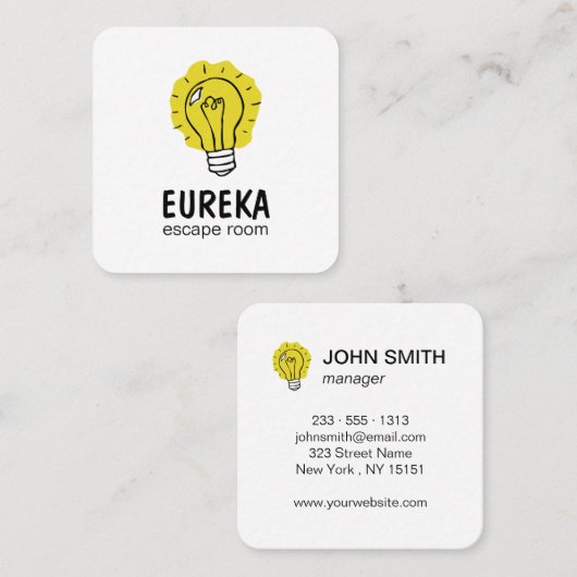 電球のアイディア スクエア名刺 (正面/裏面)
