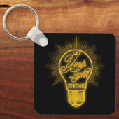 電球のグラフィックを明るく照らす キーホルダー (正面)