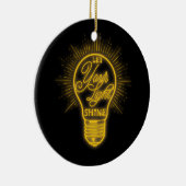 電球のグラフィックを明るく照らす セラミックオーナメント (右)