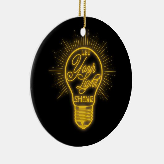 電球のグラフィックを明るく照らす セラミックオーナメント (右)