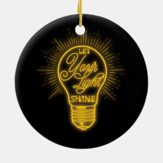 電球のグラフィックを明るく照らす セラミックオーナメント (裏面)