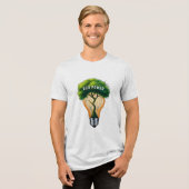 電球の中に生えている木 トライブレンドTシャツ (正面全面)