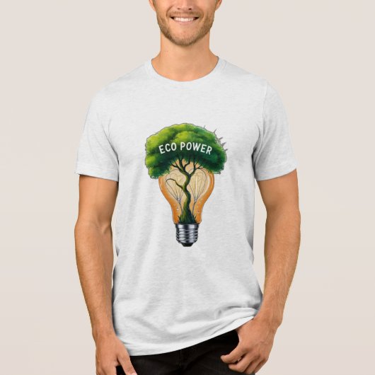 電球の中に生えている木 トライブレンドTシャツ (正面)
