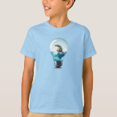 電球の中の北極熊 - 光の氷山 Tシャツ (正面)