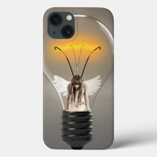 電球の天使の女性 iPhone 13ケース