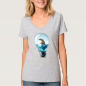 電球の氷山 - 電球の中のホッキョクグマ Tシャツ (正面)