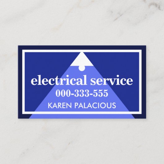 電球の配線枠電気技師 名刺 (正面)