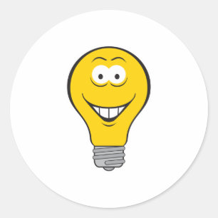 電球の顔 ラウンドシール