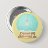 電球ぶら下がったの雪の球ボタン 缶バッジ (正面&裏面)