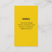 電球アイコン電気技師垂直名刺 名刺 (裏面)