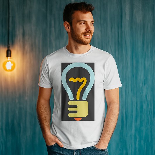 電球アイコン メンズTシャツ Tシャツ