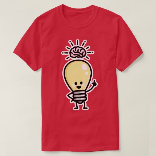 電球アイディア脳クリエイティブ天才クおもしろいレ Tシャツ (デザイン正面)