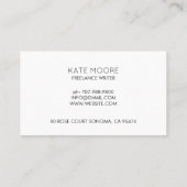 電球アイディア記号白黒ミニマリスト 名刺 (裏面)