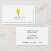 電球アイディア記号白黒ミニマリスト 名刺 (正面/裏面)