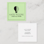 電球アイディア記号Brain Writer Editor スクエア名刺 (正面/裏面)