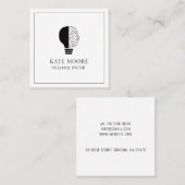 電球アイディアBrain Logo Writer Editor スクエア名刺 (正面/裏面)