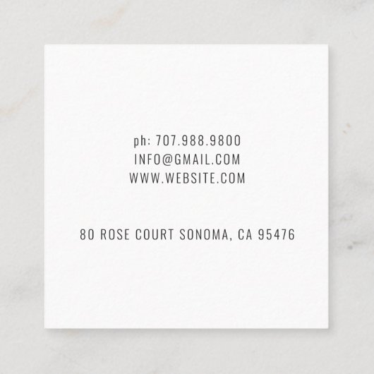 電球アイディアBrain Logo Writer Editor スクエア名刺 (裏面)