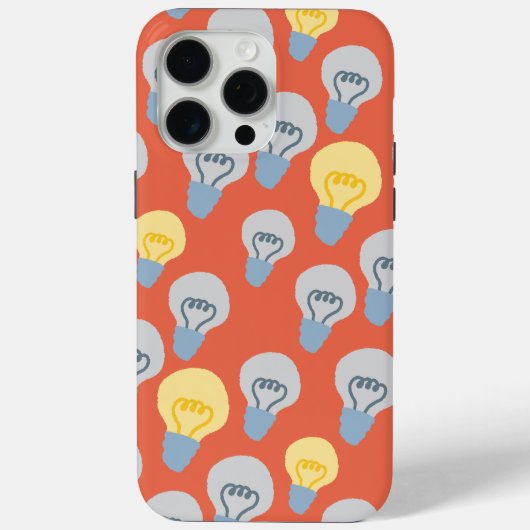 電球イラストレーション明るいアイディアパターン Case-Mate iPhoneケース (裏面)
