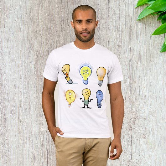 電球キャラクターメンズTシャツ Tシャツ