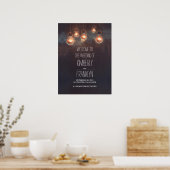 電球ストリングス結婚トのウェルカムサイン ポスター (キッチン)