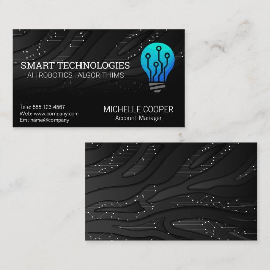 電球テックロゴ名刺 名刺 (正面/裏面)