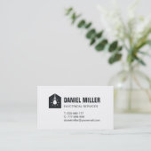 電球モダンハウスアイコン電気技師 名刺 (スタンド正面)