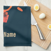 電球ランプのレトロ電球頭が切れる電気技師 キッチンタオル (四つ折り)