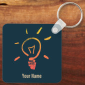 電球ランプのレトロ電球頭が切れる電気技師 キーホルダー (裏面)