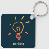 電球ランプのレトロ電球頭が切れる電気技師 キーホルダー (裏面)