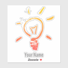 電球ランプのレトロ電球頭が切れる電気技師 シール