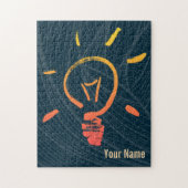 電球ランプのレトロ電球頭が切れる電気技師 ジグソーパズル (縦)