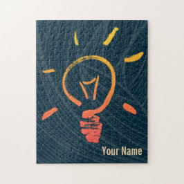 電球ランプのレトロ電球頭が切れる電気技師 ジグソーパズル