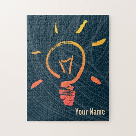 電球ランプのレトロ電球頭が切れる電気技師 ジグソーパズル (縦)