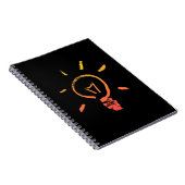 電球ランプのレトロ電球頭が切れる電気技師 ノートブック (右側)