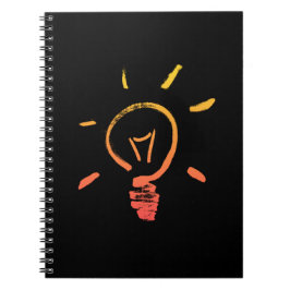 電球ランプのレトロ電球頭が切れる電気技師 ノートブック