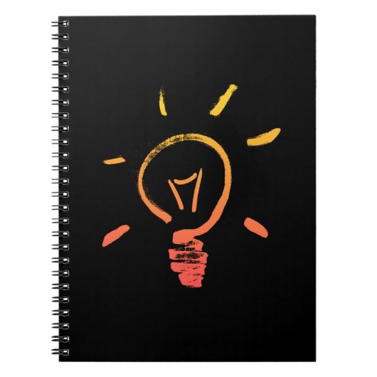電球ランプのレトロ電球頭が切れる電気技師 ノートブック (正面)