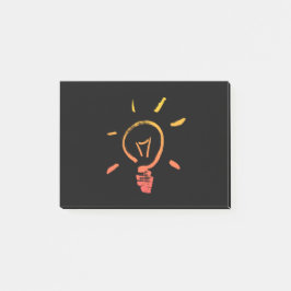 電球ランプのレトロ電球頭が切れる電気技師 ポストイット