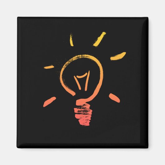 電球ランプのレトロ電球頭が切れる電気技師 マグネット (正面)