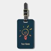 電球ランプのレトロ電球頭が切れる電気技師 ラゲッジタグ (正面縦)