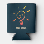 電球ランプのレトロ電球頭が切れる電気技師 缶クーラー (正面)