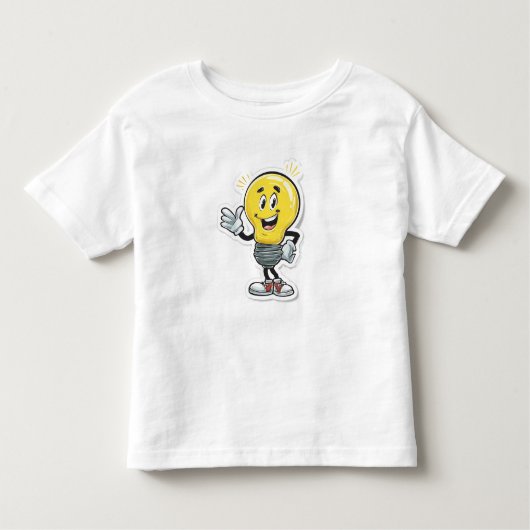 電球ランプLED漫画Tシャツ トドラーTシャツ (正面)
