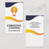 電球ロケットロゴ | Waveデザイン名刺 名刺 (正面/裏面)