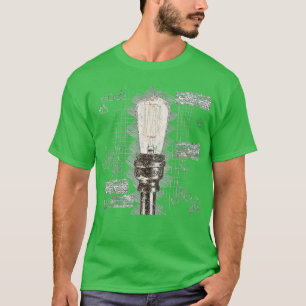 電球図電気技師 Tシャツ