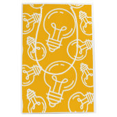 電球型アイディアモダン起業家黄白色 ミディアムペーパーバッグ (正面)