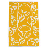 電球型アイディアモダン起業家黄白色 ミディアムペーパーバッグ (裏面)