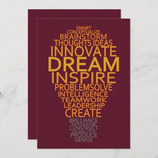 電球感動的のカスタム招待状 招待状 (正面/裏面)